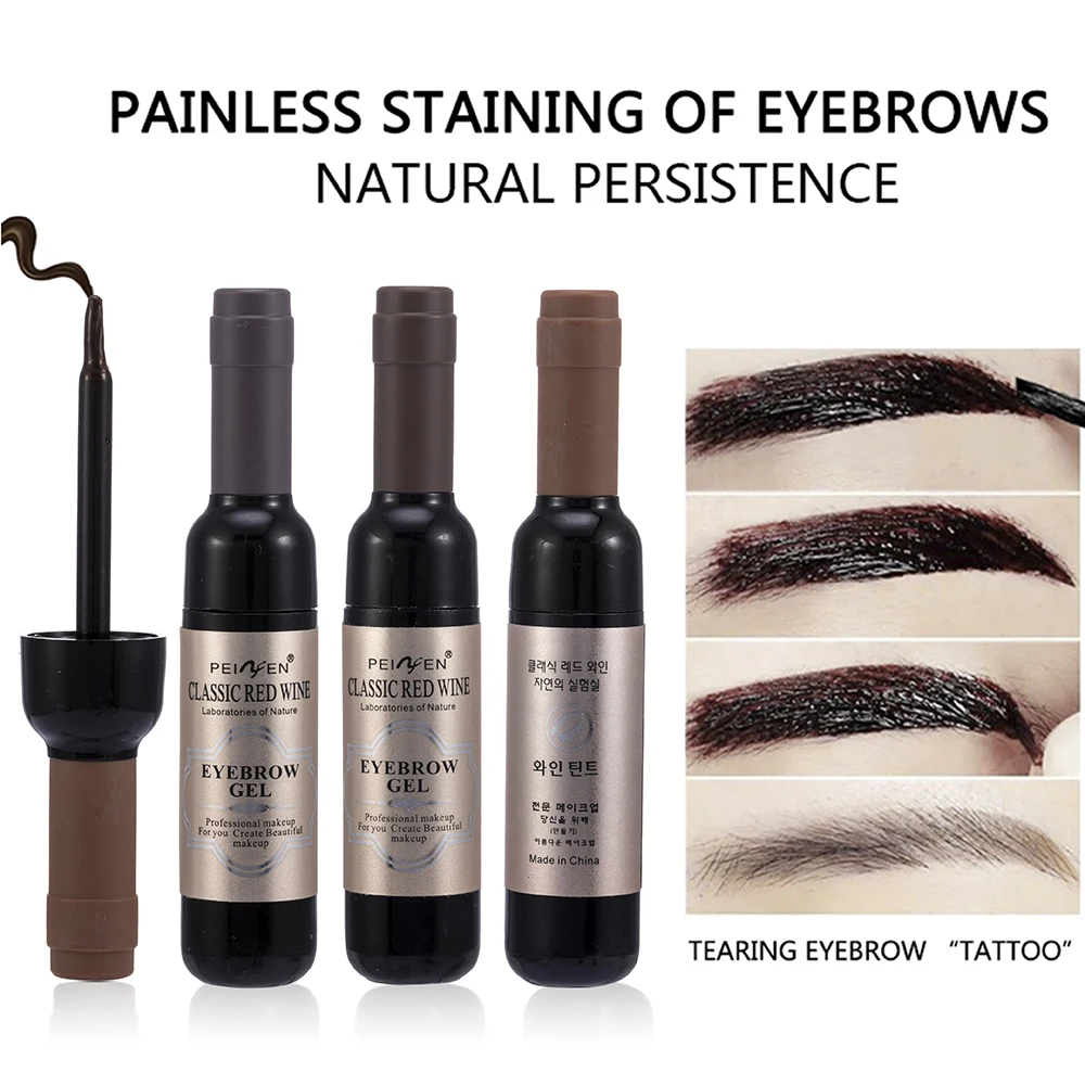 1 Pcs Eyebrow Gel Black Coffee Gray Peel Off Eye Brow Tattoo Shadow Cosmetics Makeup for Women High Pigment | Красота и здоровье