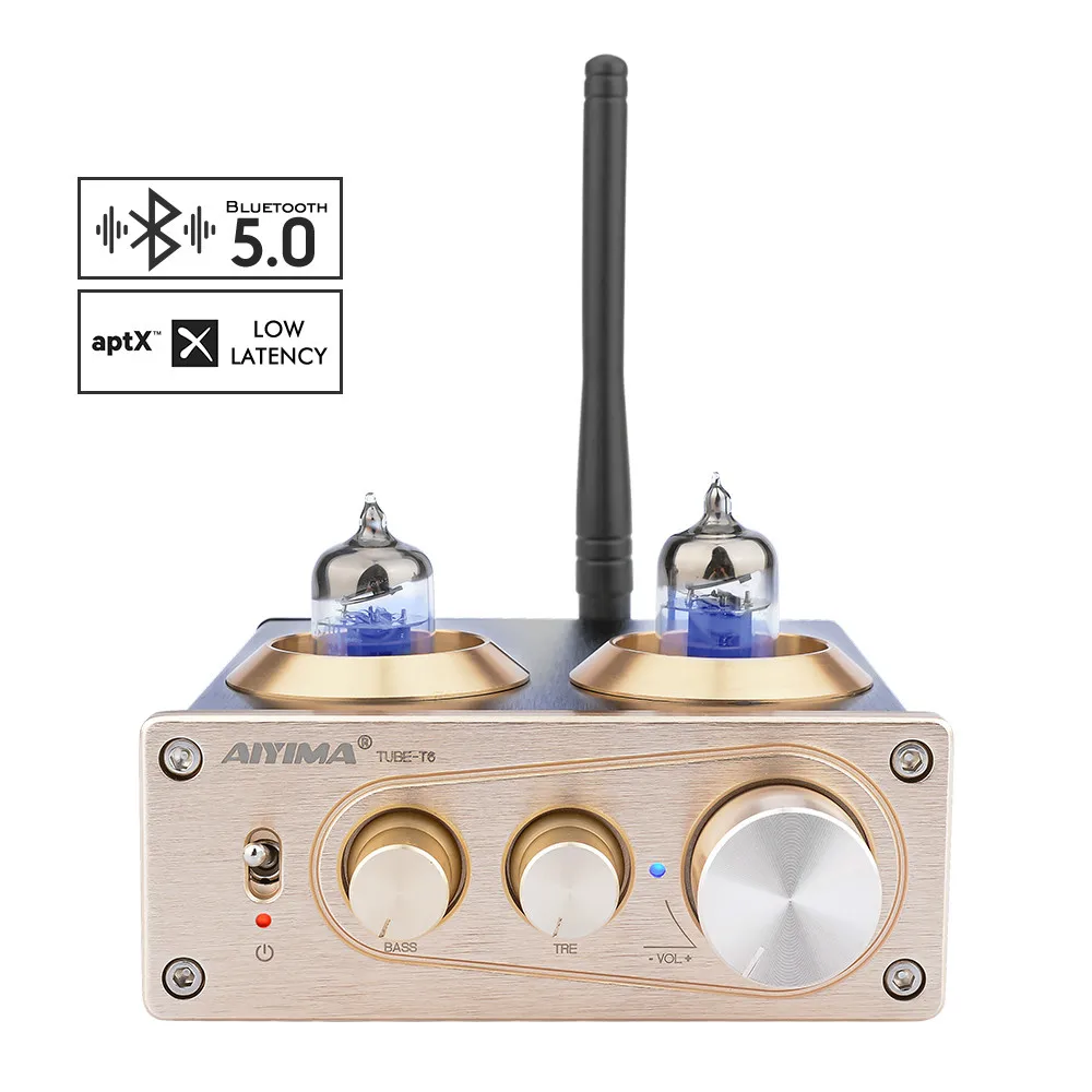 

AIYIMA 6J1 Tube Preamplifier APTX Bluetooth 5.0 Vacuum Tube Amp Preamp DIY Stereo Home Pre Amplifier With Tone Control