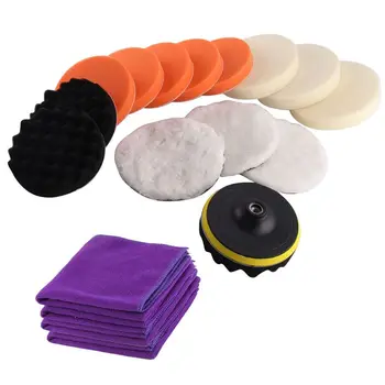 

Set of 18 Buffing Polishing Waxing Sponge Pads Kit Car Polisher Buffer Adapter