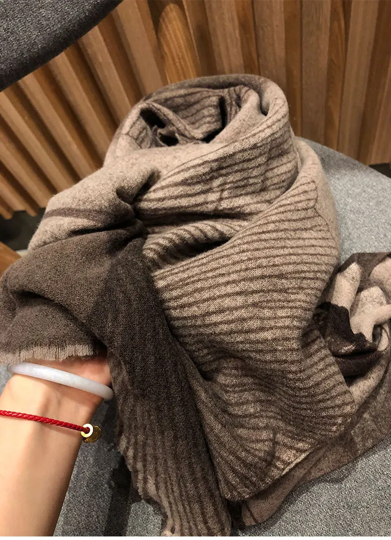 Naizaiga вареная шерсть принт дамы комфорт теплый шарф Ретро стиль платок для волос пашмины, RJSM116