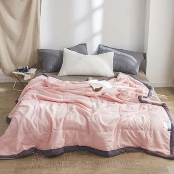 

3 Size Summer Solid Comforter Throw Blanket Foot Coverlet Air-conditioned Room Quilt Office Car Nap Body Cover