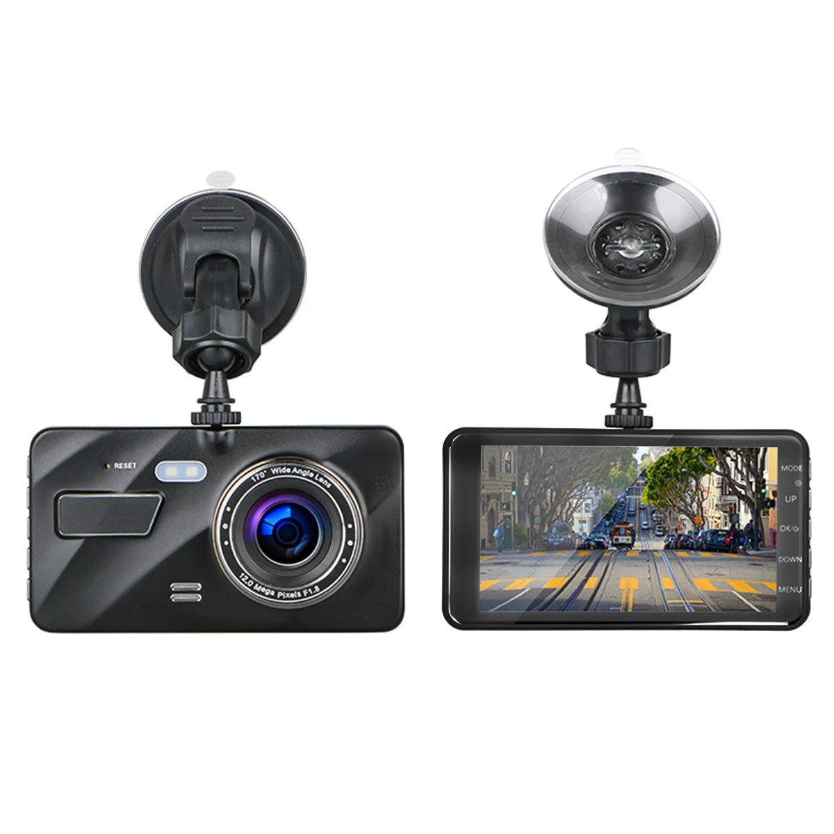 4 0 &quotHD 1080P Двойной объектив Видеорегистраторы для автомобилей Автомобиль камера