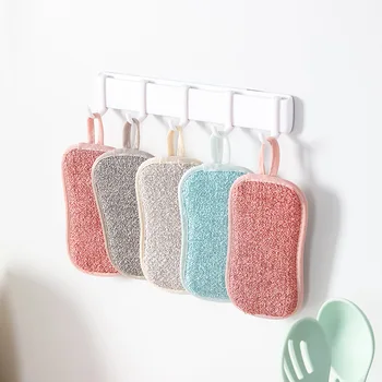 

1Pcs Cleaning Tool Sponge Wipe for Washing Dishes Kitchen Supplies Pure Color Double Sided Multi Purpose Microfiber