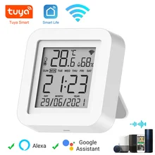 

Tuya WIFI Temperature & Humidity Sensor for Smart Home Automation Remote Control Support Alexa Google Home