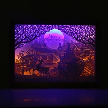 

Couple Photographic Paper Sculpture Lamp DIY Creative Nightscape USB PowerSupply Drop shipping Independent station supplier