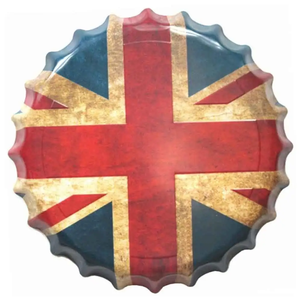 P2018 Creative Big Bar Beer Caps Hanging Ornaments Tinplate Cafe Shop Wall Decor 40 CM In Diameter Style Retro Strap PGM - Цвет: 2