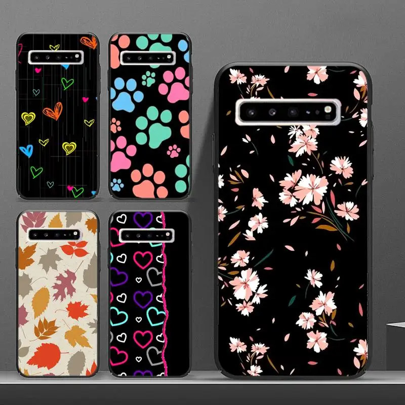 Идеи с аппликацией цветы и листья чехол для телефона Samsung A51 A50 A71 Мягкий