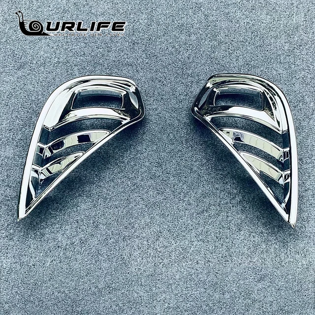 Carbon fiber Chrome ABS Car Front Rear Fog Light Lamp Cover Trim For Toyota Highlander Kluger XU70 2020 2021 2022 Accessories Front Sliver