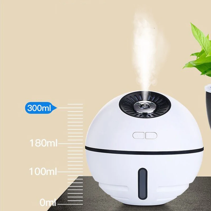 300ml Ultrasonic Air Humidifier 2000mAh Battery Operated Space Ball