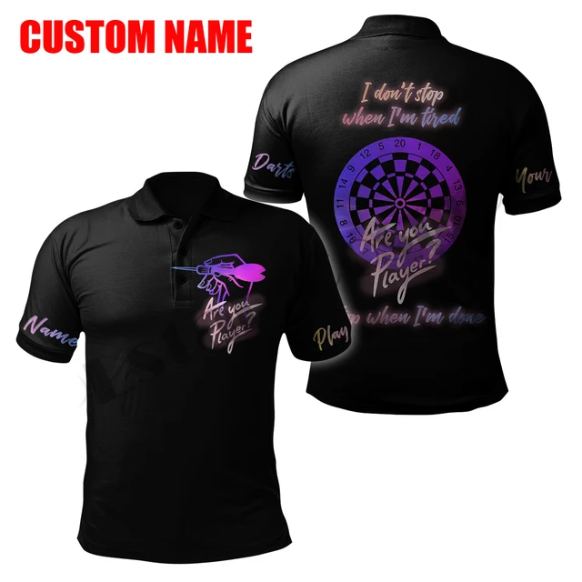 PLstar Cosmos 3DPrint Newest Darts Player Polo Shirt Custom Name Team Funny Harajuku Streetwear Sleeveless Tees Fitness Unisex 1 Green