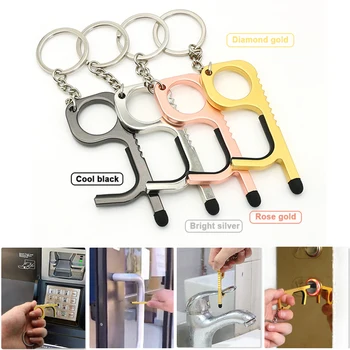 

2020 Newly Arrived No Touch Keychain Anti-skid Device Handheld Non-Contact Door Opener Zero-touch Door Handle Elevator Tools