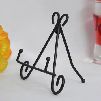 

5pcs Iron Easel Bowl Plate Art Photo Picture Frame Holder Case Tea Cake Display Stand Home Desktop Ornament Craft