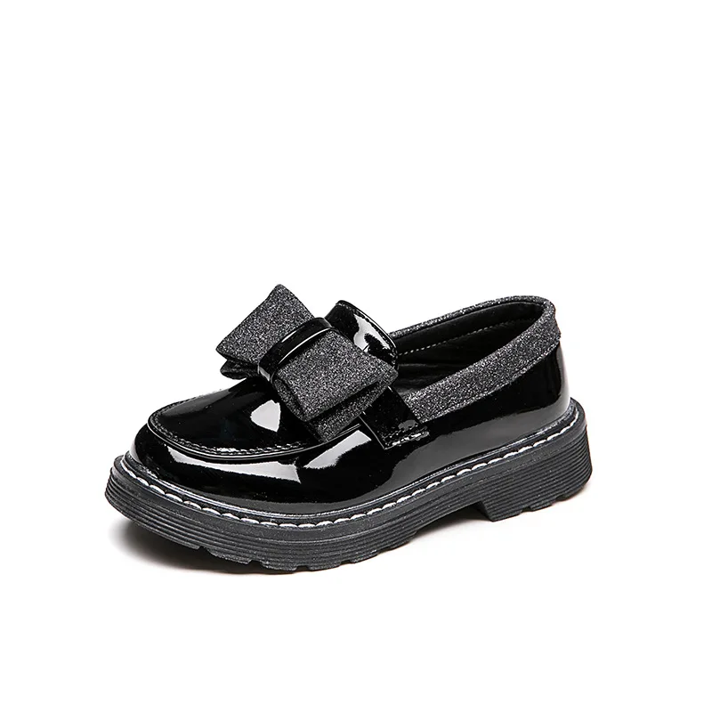 Fashion Bow Kids Shoes Princess For Little Girls Dress Patent Leather 2021 Children School Shoes 3 4 5 6 7 8 9 10 11 12 Years 3