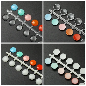 

Cyshimmy 120Pcs Nail Display Nail Polish Color Table Clear Natural Round Acrylic Fake Nails UV Gel Nail Tools