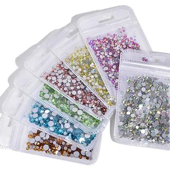 

1000pcs Mixed Sizes SS3-SS16 AB Colorful Non Hotfix Rhinestones Glass Strass Non Hot Fix Rhinestone Nail Art Decorstions B3857