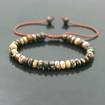 

Good Lucky Abacus Bead Bracelet 4*6mm Tiger Eye Bark Onyx Stone For Women Girls Friendship Bracelet Rope Chain Men Jewelry