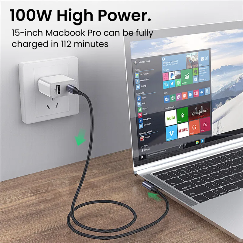 USB Type C To USB C 100W/60W PD Quick Charging Cable QC4.0 Type Fast Charger For Huawei P40 Samsung S10 S20 Macbook Pro usb type c cable usb c cable type c cable usb c charger cord type c charging cable fast charger cable fast charge cable charging cable usb c charging cable type c charging cord pd charger cable phone charger cable charger cable