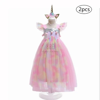 

Baby Girls Unicorn Tutu Dress Kids Pastel Rainbow Princess Girls Birthday Party Dress Children Halloween Unicorn Perform Costume