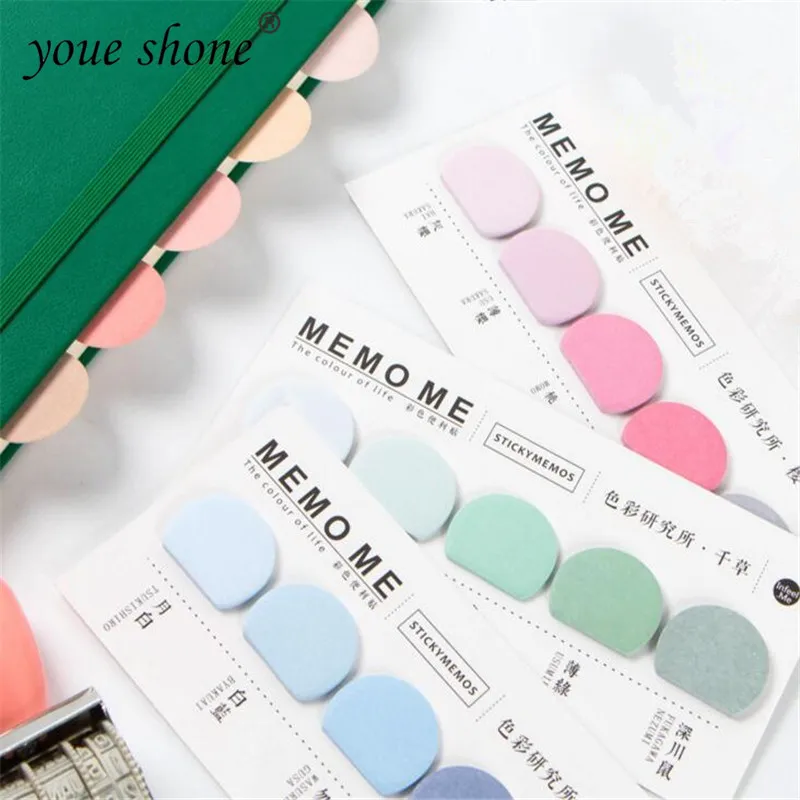 

1pcs=30Sheets Round Shape Various Colorful Self-Adhesive N Times Memo Pad Sticky Notes Bookmark School Office Stationery Supply