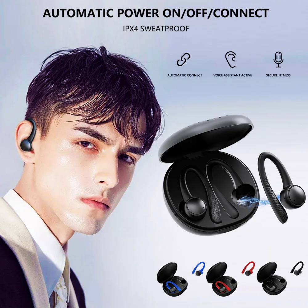 T7 Pro TWS Наушники Беспроводные bluetooth 5,0 ушные крючки силиконовые мягкие Hifi стерео спортивные наушники-вкладыши с зарядной коробкой