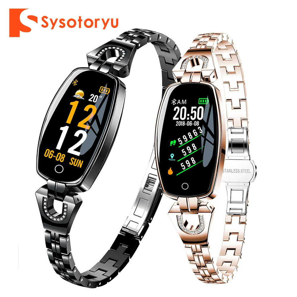 

SYSOTORYU H8 Women Watch Fashion Bluetooth Fitness Bracelet H8 Heart Rate Blood Pressure Lady Smartwatch for IOS Android Phone