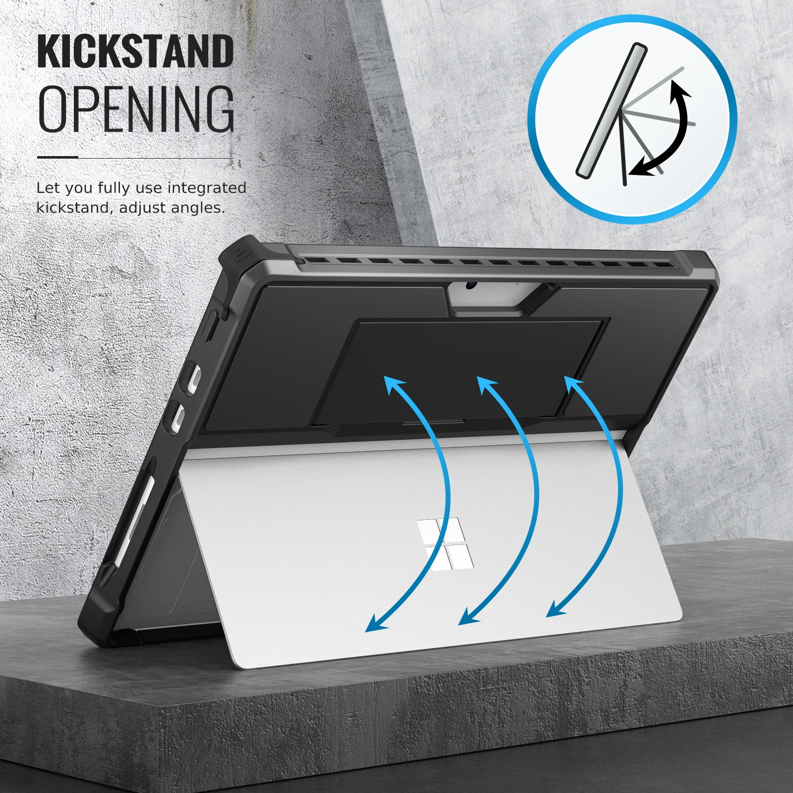 Moko para Microsoft Surface Pro 813 Touchscreen 2023 Lançamento Tablet Tudo-em-um Capa Protetora Áspera com Alça de Mão Case - Imagem 2