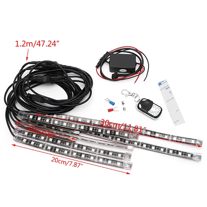8 шт. 5050 SMD гибкий RGB мигающий светильник светодиодный пульт дистанционного управления для мотоцикла