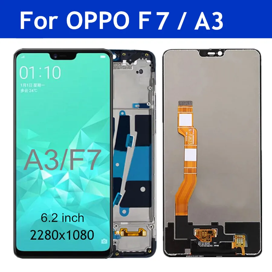 

6.2" A3 LCD For OPPO F7 LCD Display CPH1819 CPH1821 Touch Screen Digitizer Assembly Replacement with Frame For OPPO A3 LCD