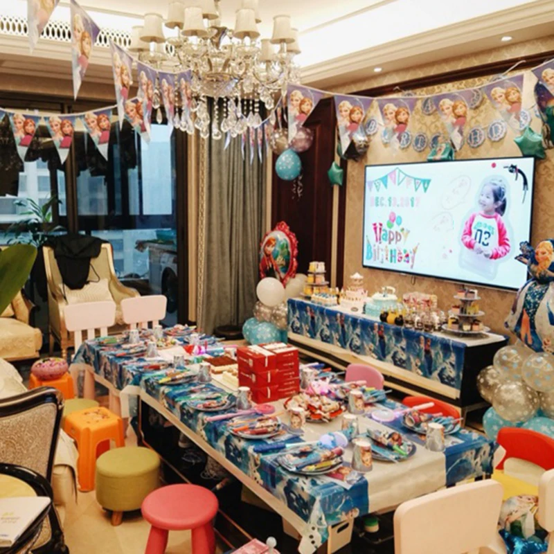 Decoraciones-de-la-fiesta-de-cumplea-os-de-la-princesa-Anna-y-Elsa-Frozen-de-la