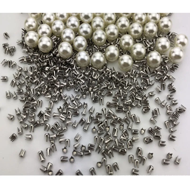 500 pcs/lot Silver Spikes Rivets Four Claw Nail Metal DIY For Clothing Garment Nailed Beads Machine Accessories 3*2.3mm