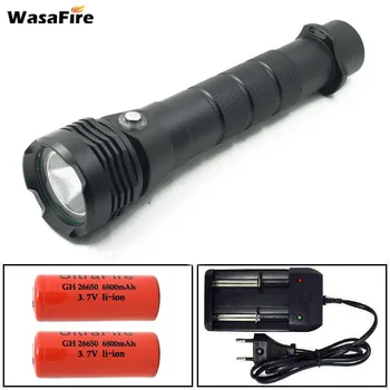 

Professional XHP70 Waterproof Led Diving Flashlight Underwater Scuba Lantern 3 Modes Dive Torch Lamp With 26650 Battery+Charger