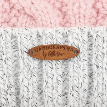 

Garment Tag, Wooden labels, personalized tags, knit labels, Custom Name, Handmade, machine washable, Brand (WD1456)