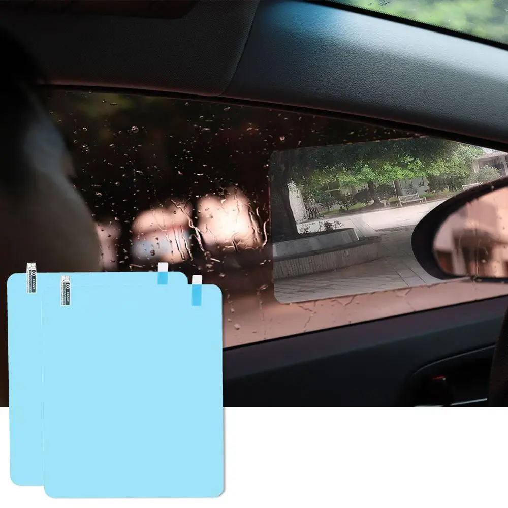 

2 Pieces/Set Car Side Window Protective Film Anti Fog Membrane Anti-glare Waterproof Rainproof Car Sticker Clear Film
