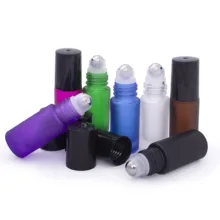 5 мл цветная стеклянная с роликом бутылочки эфирное масло портативный парфюм эфирное масло роликовый шар пустой косметический контейнер