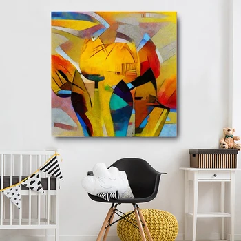

1 Pieces Large Abstract Color Paintings By Kandinsky Modern Wall Art Posters HD Print Canvas Pictures Home Decor For Living Room