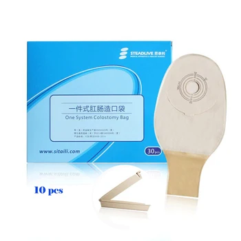 

One-piece system Ostomy Pouch with Clip Closure , Economical Drain valve Colostomy Bags for Adults; Cut-to Fit 15-55mm
