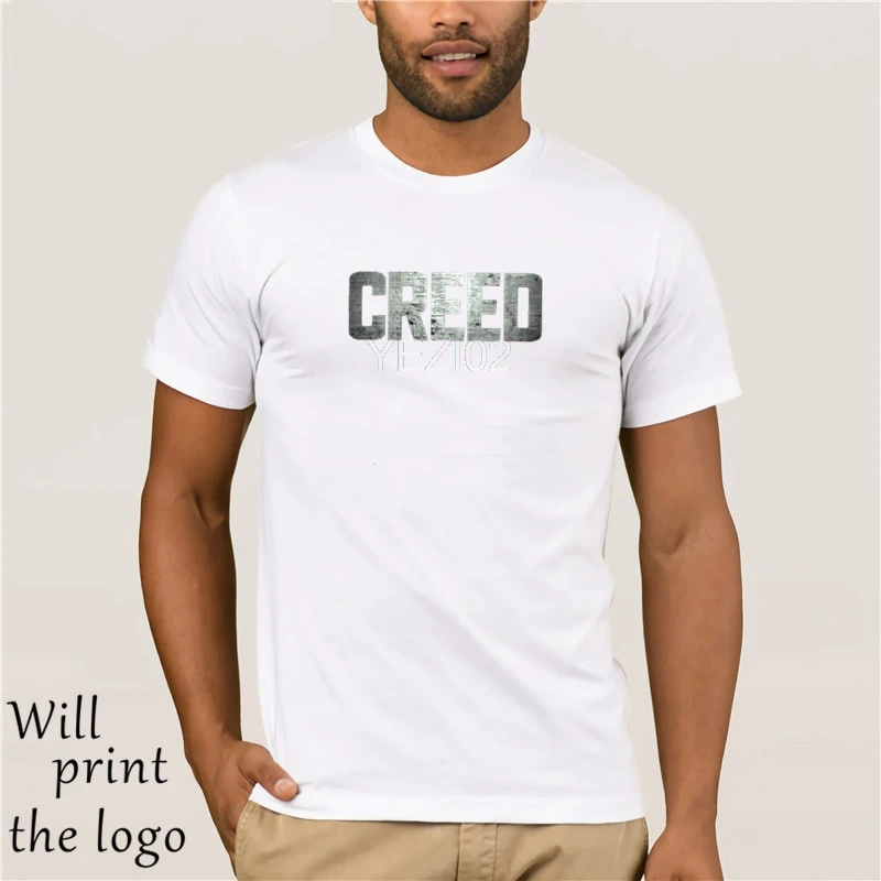 ROCKY CREED LOGO BLACK Men's Adult Short Sleeve T Shirt Men Casual Cotton T-Shirt Summer | Мужская одежда