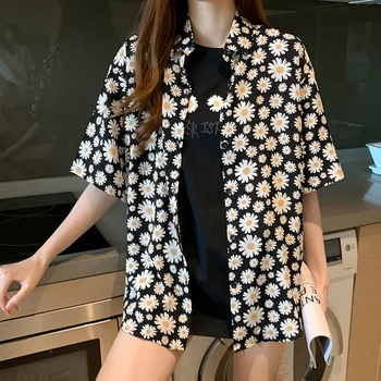 

Short Sleeve Print Sunflower Women Blouse Shirt Fashion Women Summer Blouses 2020 Blusas Feminine Blouses OL Blouse Women Tops