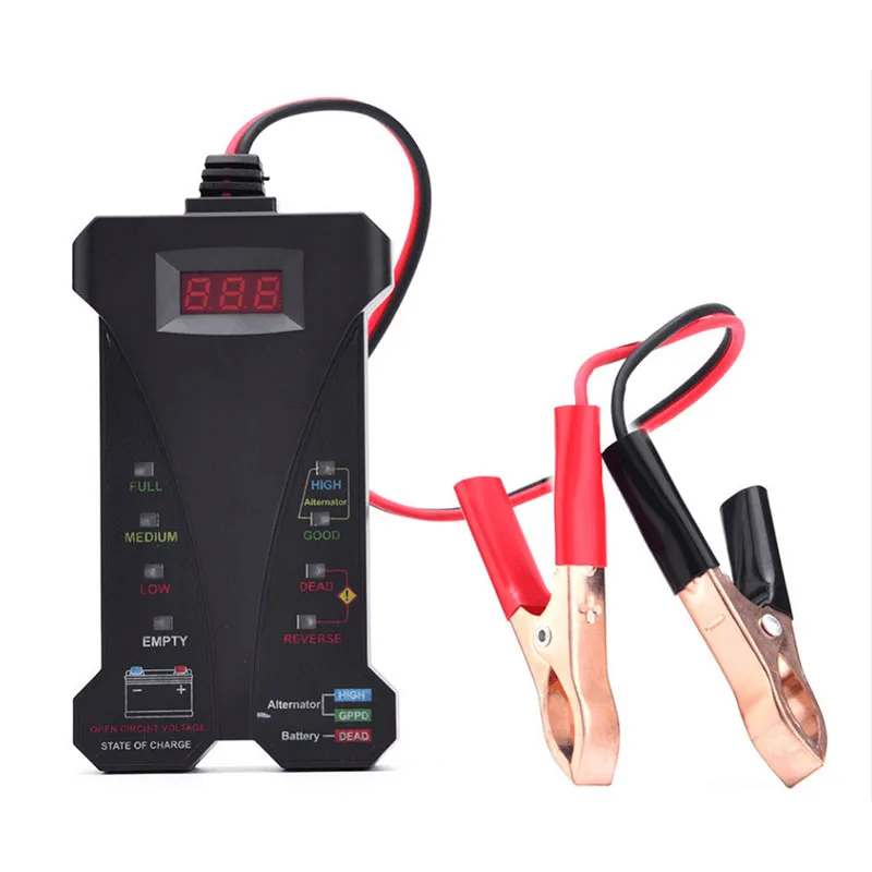

12V Digital Battery Tester Voltmeter and Alternator Charging System Analyzer With LCD Display and LED Indication