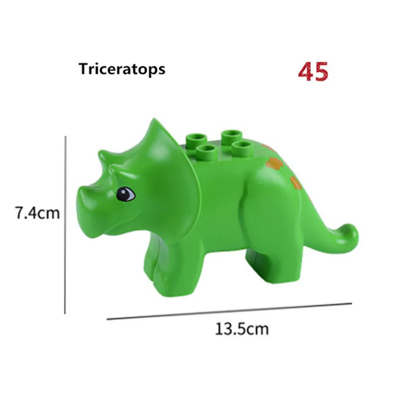Большой размер Diy строительные блоки качели динозавры фигурки животных Аксессуары Совместимые с Duploed Кирпичи игрушки для детей подарок