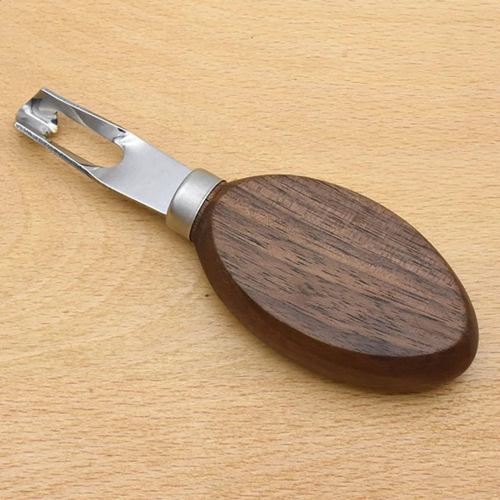 Peeler Channel Knife Fruit Garnish Cocktail Bar Tools Black Walnut Parer Stainless Steel Multi-functional Lemon Planer