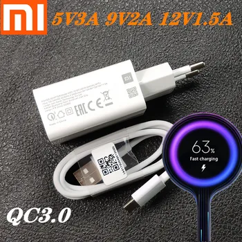 

Original Xiaomi Fast Charger QC 3.0 18W Quick charge power adapter USB C Cable for mi a2 a3 9 se 9t pro max 3 redmi note 7 8 pro