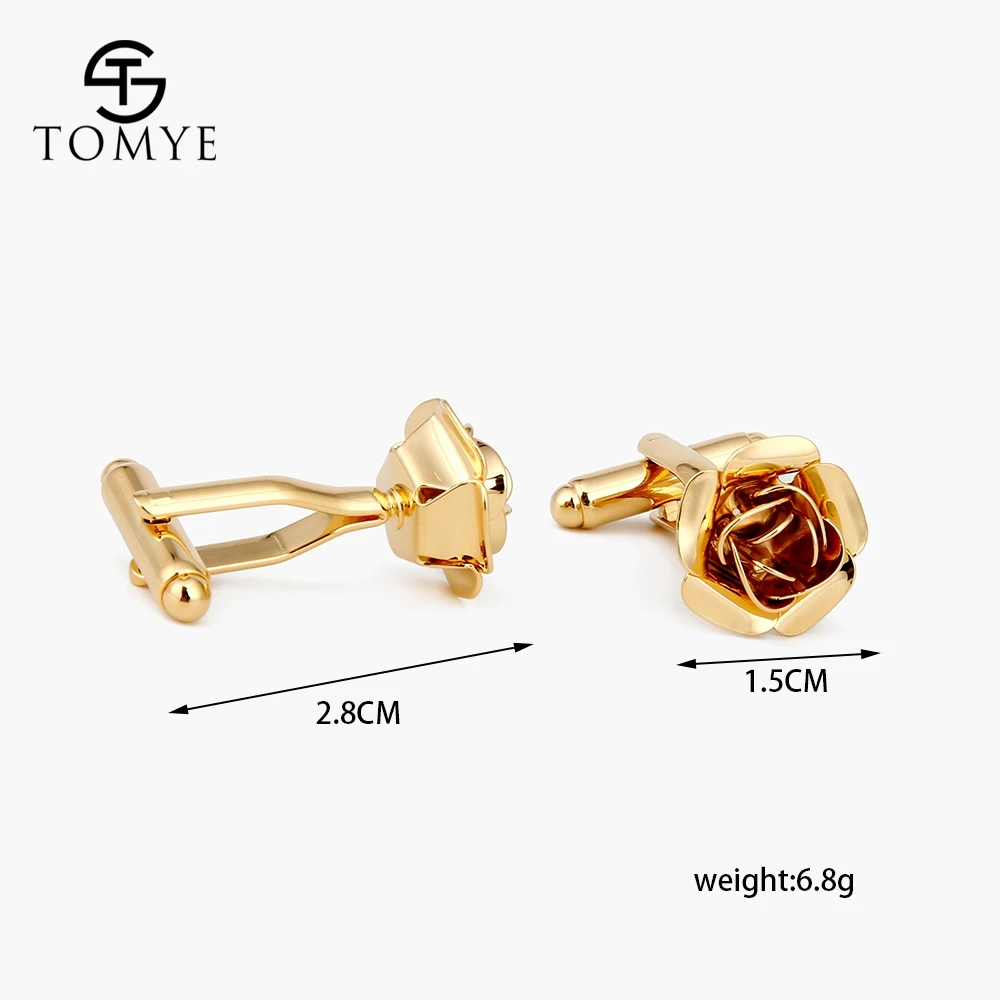 TOMYE запонки для жениха Золотая Роза платье рубашка Запонки Высокое качество цветы дизайн XK18S320