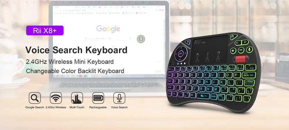 fio com touchpad pesquisa de voz led