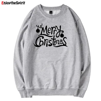 

Enjoythespirit Women Sweatshirt Merry Christmas Letter Printed Autumn Women Hoodies Plus Size Funny Clothing Oversize Hoodies