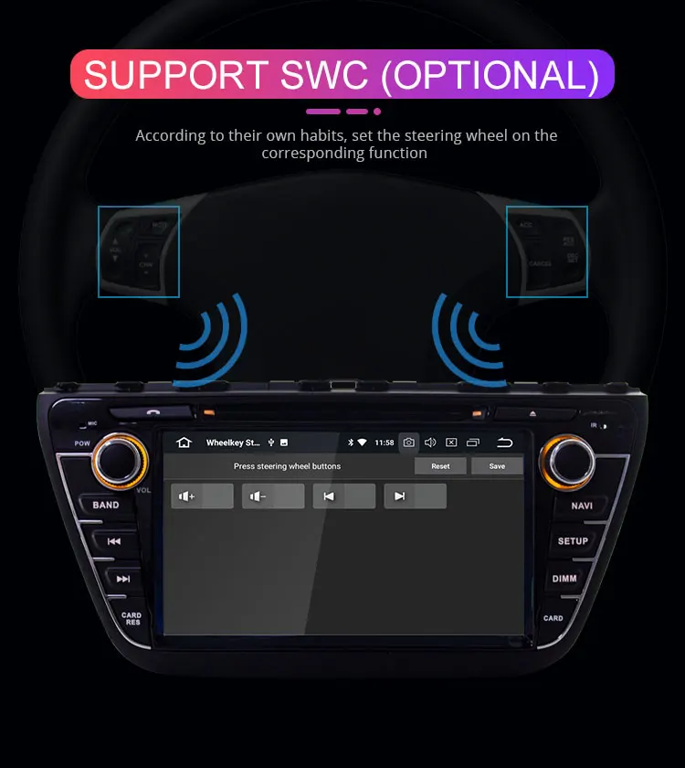Best Besina Android 9.0 Car DVD Player For Suzuki SX4 S-Cross 2013-2016 Multimedia GPS Navigation WIFI 2 Din Car Radio 64G Stereo IPS 12