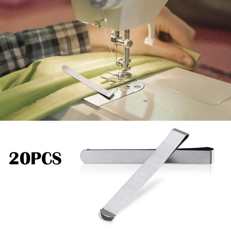 Sewing Clips Set Of 20 Stainless Steel Hemming Clips 3 Inches Measurement Ruler Quilting