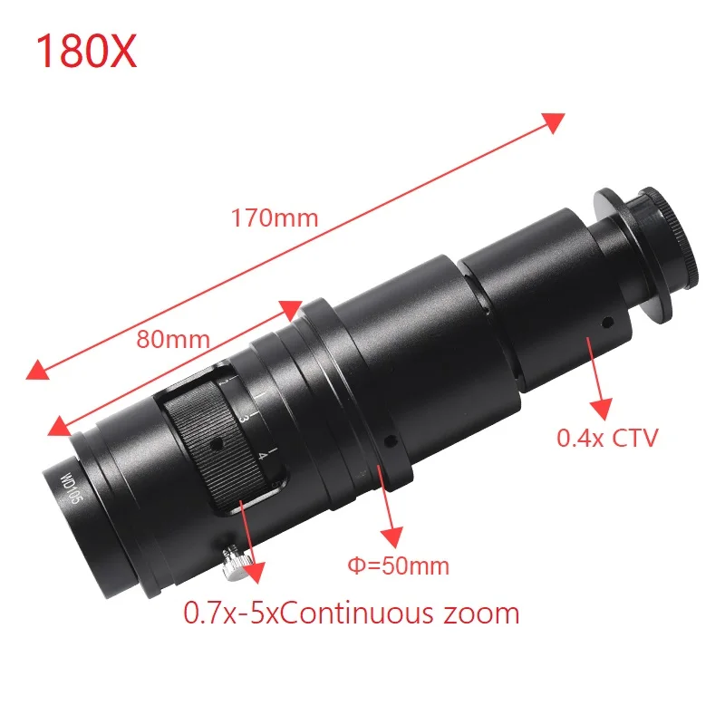 실제 4K UHD 60FPS 현미경 카메라 180X 자동 초점 렌즈 산업용 전자 디지털 현미경 전화 수리 PCB 납땜