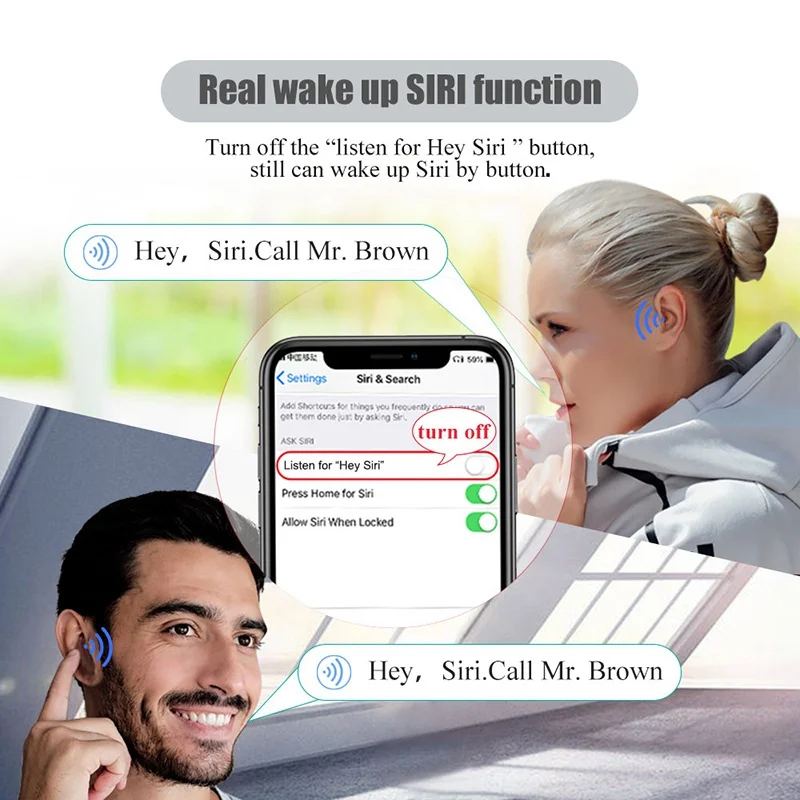 I30000 TWS Привет Siri AI Голосовое управление Bluetooth наушники в уши умный датчик 1536U чип pk