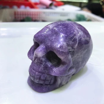 6CM Natural Ziyun Mother Crystal Carving Skulls Purple Mica Mineral Quartz Witchcraft Supplies Home Furnish And Decorate Stones 3